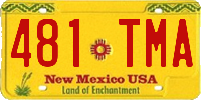 NM license plate 481TMA