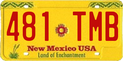 NM license plate 481TMB