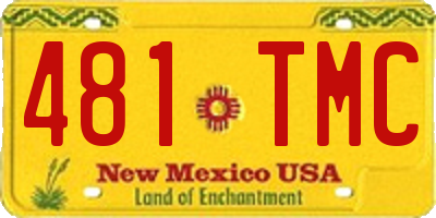NM license plate 481TMC