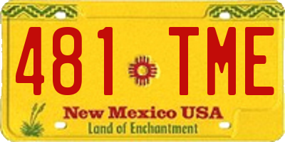 NM license plate 481TME