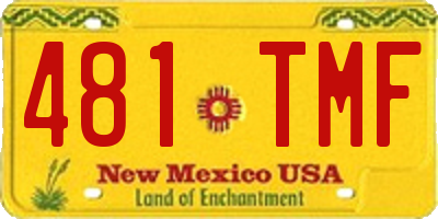 NM license plate 481TMF