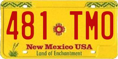 NM license plate 481TMO