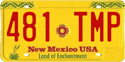 NM license plate 481TMP
