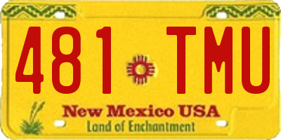 NM license plate 481TMU