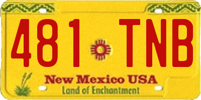 NM license plate 481TNB