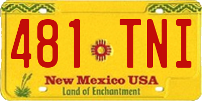 NM license plate 481TNI