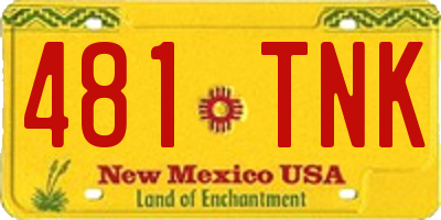 NM license plate 481TNK