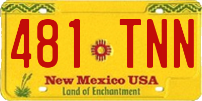 NM license plate 481TNN