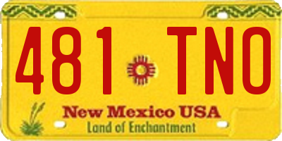 NM license plate 481TNO