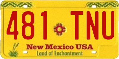 NM license plate 481TNU