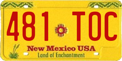 NM license plate 481TOC