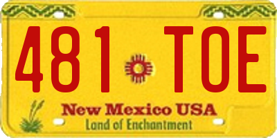 NM license plate 481TOE