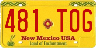 NM license plate 481TOG