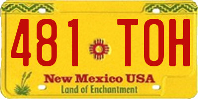 NM license plate 481TOH