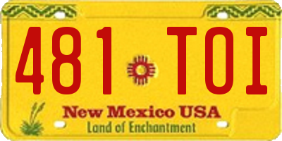 NM license plate 481TOI
