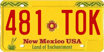 NM license plate 481TOK