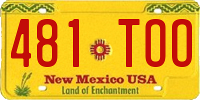NM license plate 481TOO