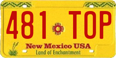 NM license plate 481TOP