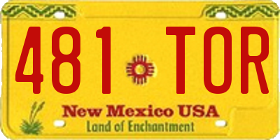 NM license plate 481TOR