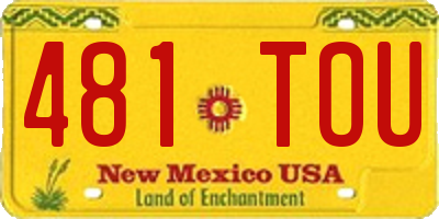 NM license plate 481TOU