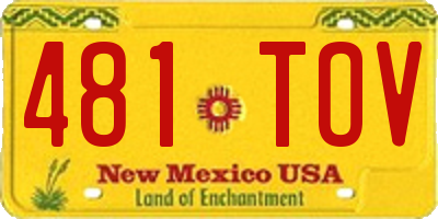 NM license plate 481TOV