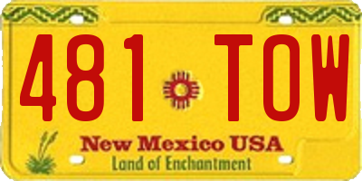 NM license plate 481TOW