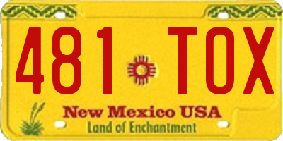 NM license plate 481TOX
