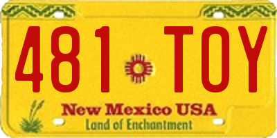 NM license plate 481TOY