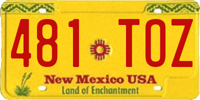 NM license plate 481TOZ