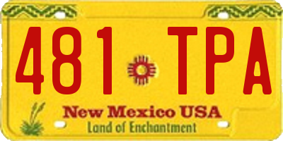 NM license plate 481TPA
