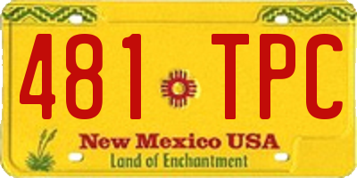 NM license plate 481TPC