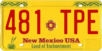 NM license plate 481TPE