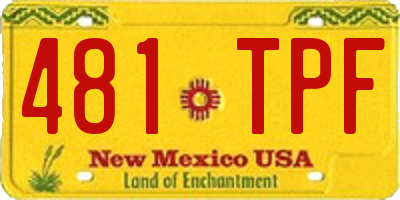 NM license plate 481TPF