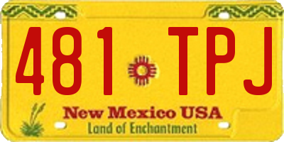NM license plate 481TPJ