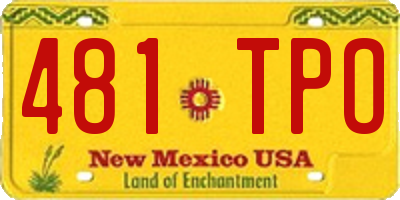NM license plate 481TPO