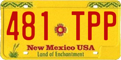 NM license plate 481TPP