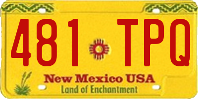 NM license plate 481TPQ