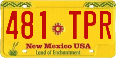 NM license plate 481TPR