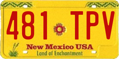 NM license plate 481TPV