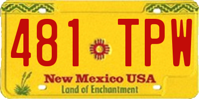 NM license plate 481TPW