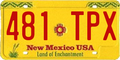 NM license plate 481TPX