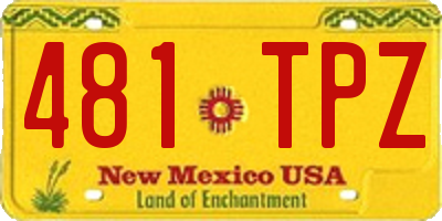 NM license plate 481TPZ