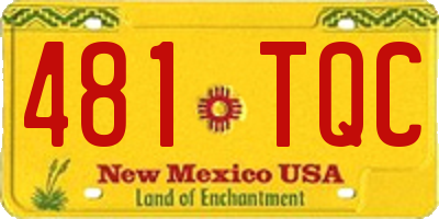 NM license plate 481TQC