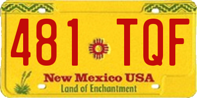 NM license plate 481TQF