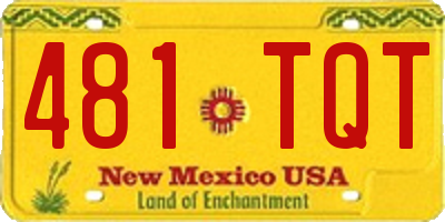NM license plate 481TQT