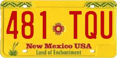 NM license plate 481TQU