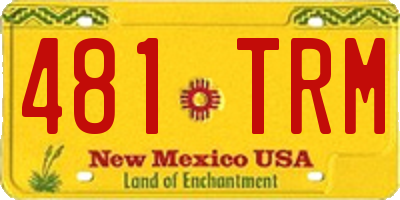 NM license plate 481TRM