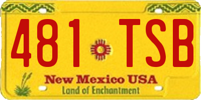 NM license plate 481TSB