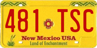 NM license plate 481TSC