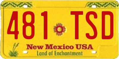 NM license plate 481TSD